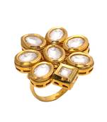 Golden Kundan Ring