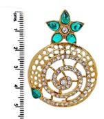 Filigree Flower Gold Plated Green American Diamond Earring For Women