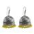 Ethnic- Style Silver Mixed Oxidized Yellow Crystal Jhumki Earring-Indian Fashion Jewelry-