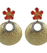 Red American Diamond Floor Gold Plated Earring