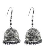 Royal Tradional Jewellery-Hematite  Jhumka Earrings With Oxidized Finish