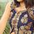 beige embroidered net Semi-stitched Gown with jacket & dupatta
