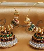 Beautiful Temple Jhumka Designer Hoop Earrings