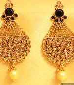 Black Antique Golk Polki Earrings