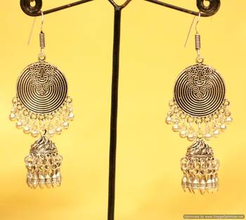 Silver Plated Antique Long Danglers 1