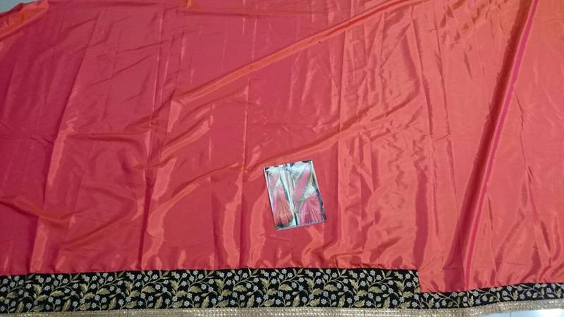 Multicolor embroidered paper cotton saree with blouse