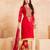 Red Chanderi Embroidered Straight Suit Dress Material