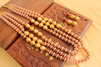 Royal Multi Layer Ruby Pearl Short Haar Set 1