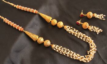 Royal Designer Ruby Pearl Necklace Set 1