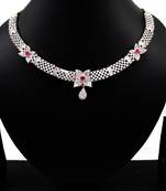 Designer AD Necklace Set With Ruby