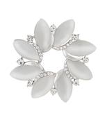Silver Colour Floral Shape Brooch for Men and Women