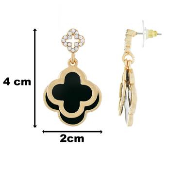 Floral Shape Black colour alloy Earrings for girls and womens. 2