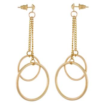 Round  Shape Gold colour alloy Earrings for girls and womens 1
