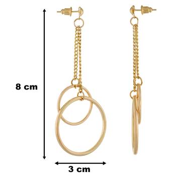 Round  Shape Gold colour alloy Earrings for girls and womens 2