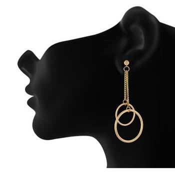 Round  Shape Gold colour alloy Earrings for girls and womens 3