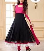 Latest black and pink long anrkali dress