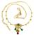 Indian bridal ruby green gold tone jhoomer waist belt b04