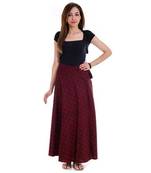 Jaipuri Maroon Cotton Wrap Around Skirt