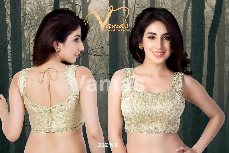 Brocade Ready Made Saree Blouse - Padded - 222Ns - Designer Vama Blouse Collection From Muhenera