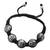 Om Sai Ram Mantra Bracelet in Silver with Diamond on Adjustable Nylon Thread