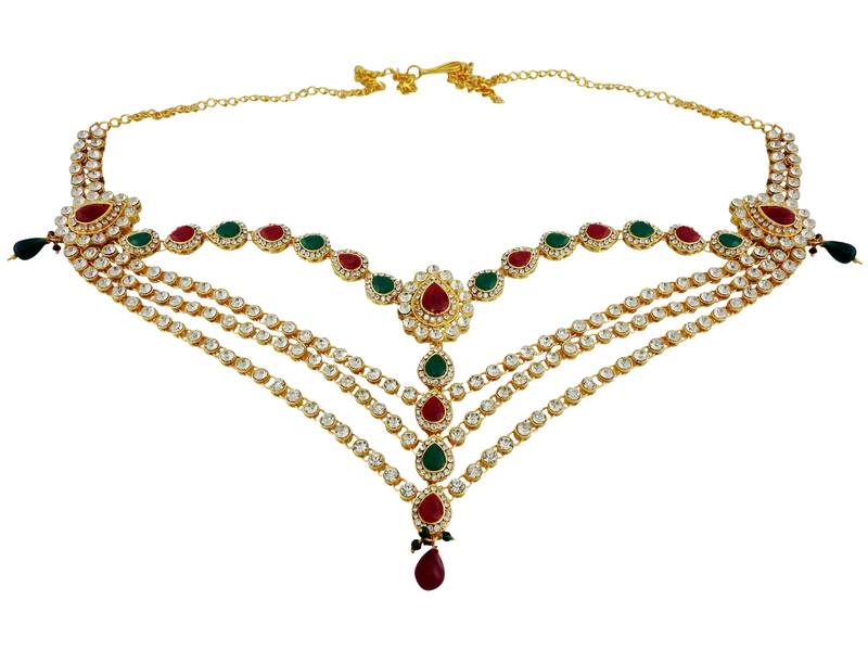 Marvelous austrian diamonds multicolor waist belt kamarband belly chain