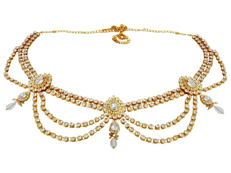 austrian diamonds white waist belt kamarband belly chain