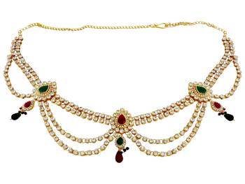Gorgeous austrian diamonds multicolor waist belt kamarband belly chain 3