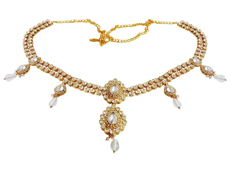 Amazing austrian diamonds white waist belt kamarband belly chain