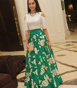 Shraddha Kapoor's green embroidered silk Semi-Stitched lehenga