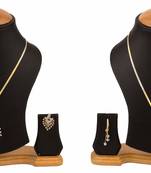 combo of two american diamond pendant sets / necklace sets with single chain for women & girls