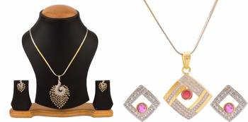 American Diamond Pendant set with chain 1