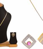 American Diamond Pendant set with chain