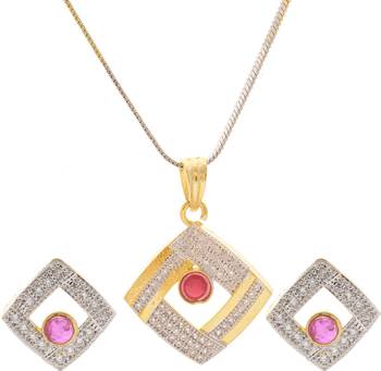 American Diamond Pendant set with chain 2