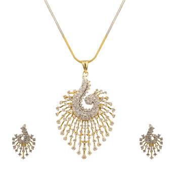 American Diamond Pendant set with chain 3