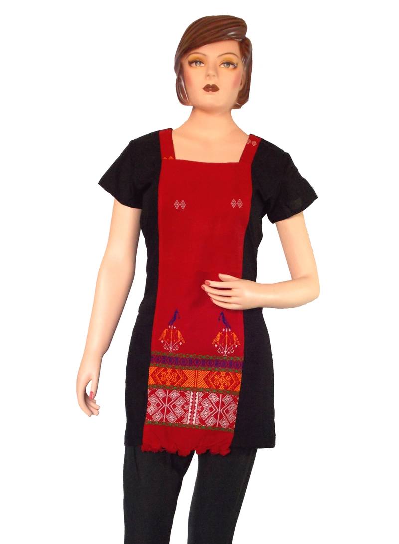 kurti black and red