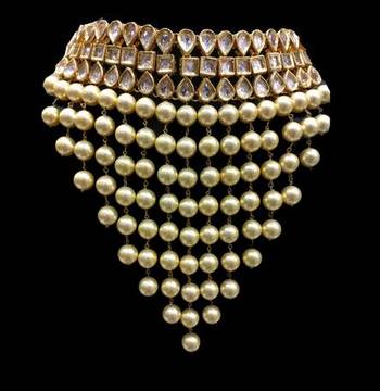 Pearl And Kundan Choker Necklace 2