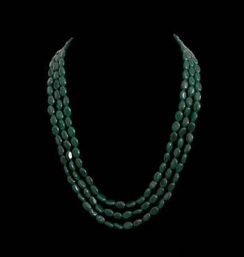 Green Onyx Gemstone 3 Layered Necklace 1