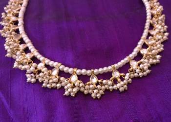 Kundan Drops Pearl Long Necklace 1