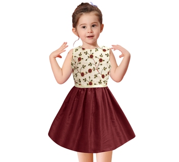 maroon and cream dress