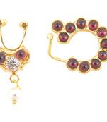 golden plated Ruby   nose ring