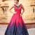Red and blue soft raw silk semi stitched indian wedding bridal gowns
