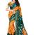 Green printed cotton silk saree with blouse