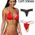 Hot Red Bikini Set With Two Thongs Anniversary Pack
