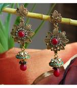 Flower Earrings with Kundan Jhumkis
