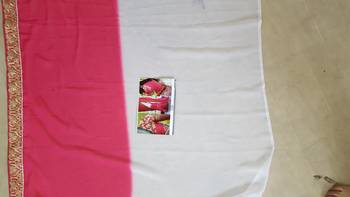 White And Pink Embroidered Georgette Saree With Blouse 3