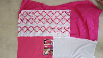 White And Pink Embroidered Georgette Saree With Blouse 4