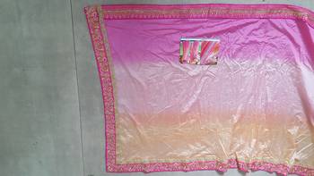 Pink And Peach Embroidered Nylon Silk Georgette Saree With Blouse 2