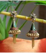 Enamel Jhumki Earrings