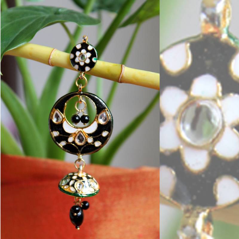 Enamel and Kundan work Earrings