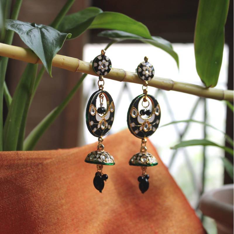 Enamel and Kundan work Earrings